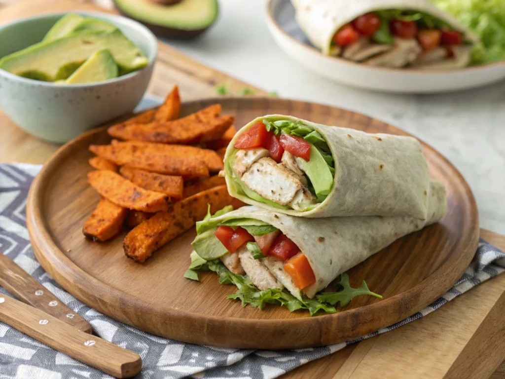 20 Best Gluten Free Lunch Recipes to Try Today 4 Gluten free lunch chicken wrap with avocado and sweet potato fries