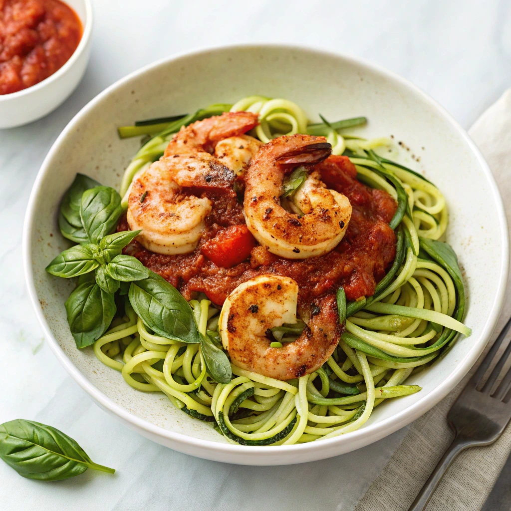 20 Tasty Gluten Free Lunch Ideas for Quick, Healthy Meals 4 Zucchini noodles with marinara and shrimp — gluten-free pasta alternative