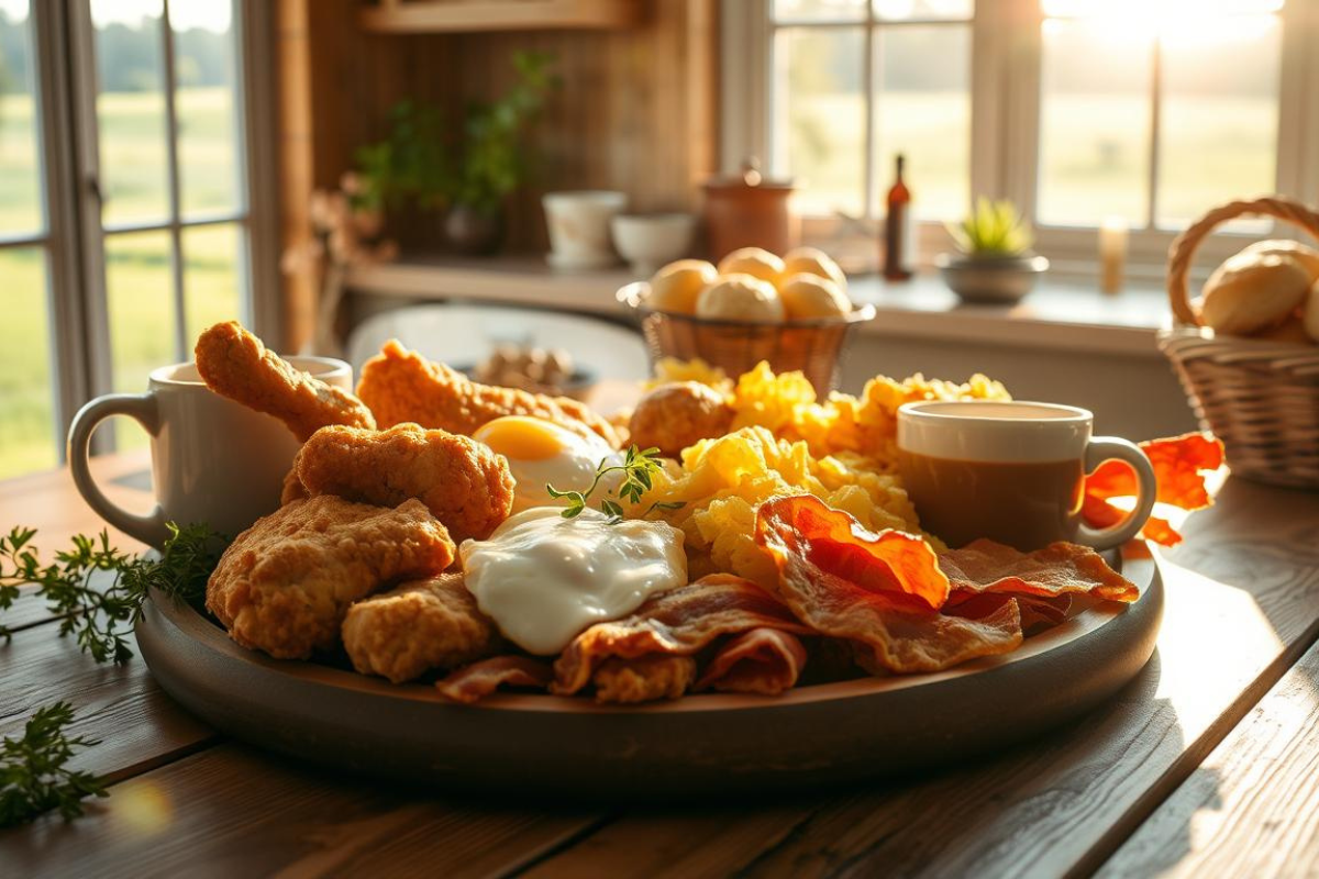 chicken and eggs breakfast