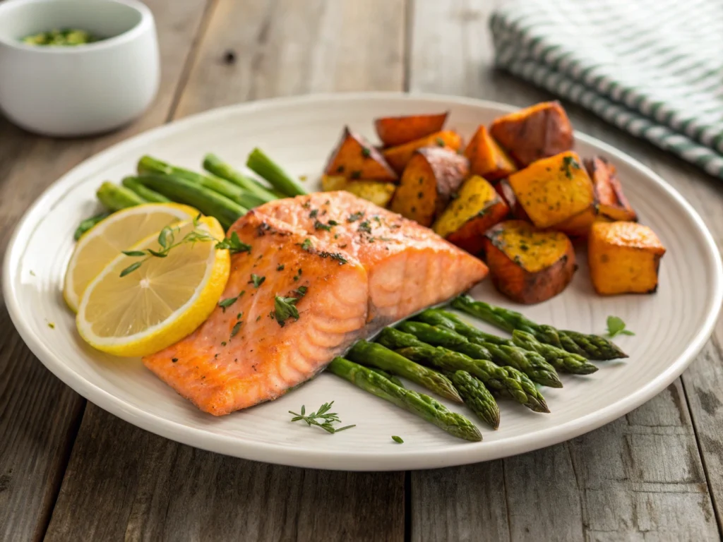 25 Delicious Gluten Free Dinner Ideas for Every Night of the Week 3 Gluten-free salmon with roasted vegetables