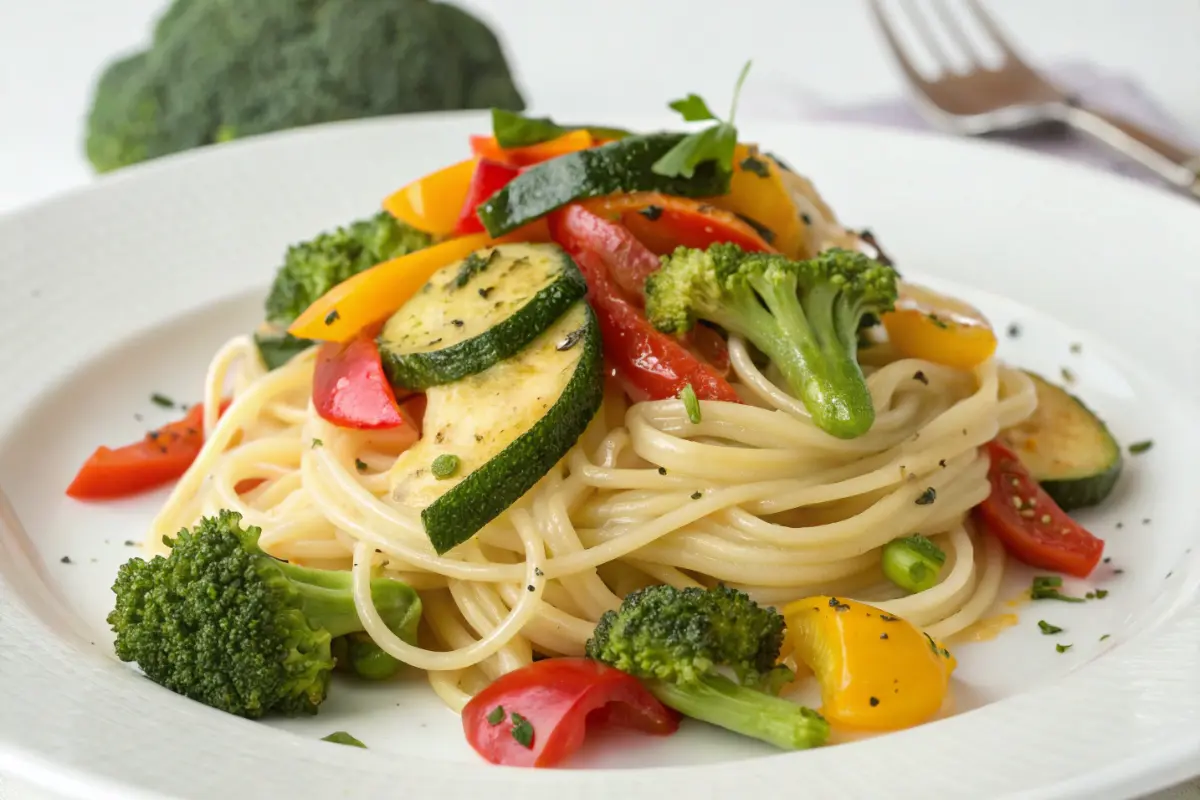 Low carb pasta with vegetables