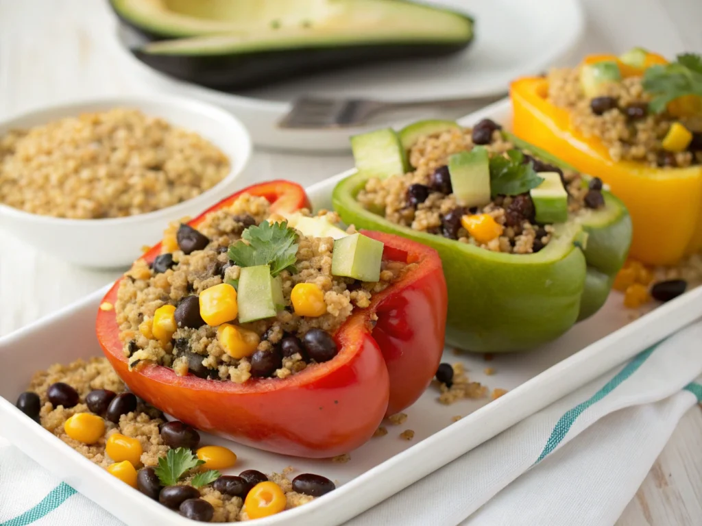 +30 Irresistible Gluten Free Dinner Ideas for Every Night of the Week 2 Gluten-free stuffed bell peppers with quinoa and black beans