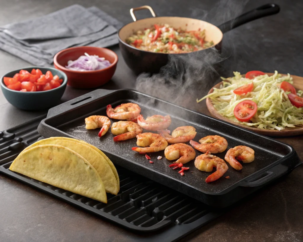 15 Irresistibly Easy Blackstone Dinner Ideas for Quick & Flavorful Meals 5 Shrimp Tacos Made on Blackstone