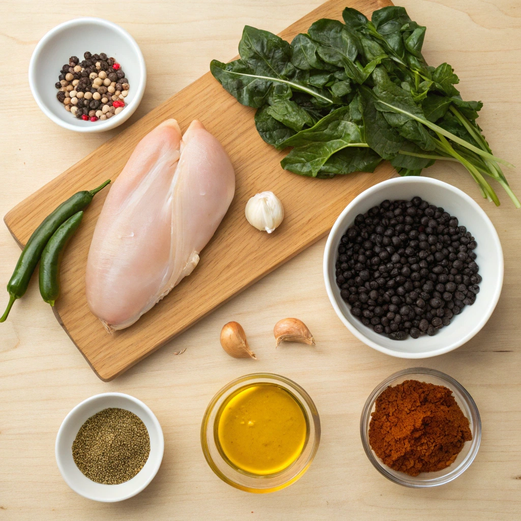 Ingredients for Brazilian Mounjaro recipe on a rustic kitchen counter