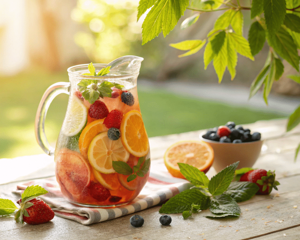 Citrus Berry Mint Cooler in a Glass Pitcher Fresh Drinks Summer: Refreshing Recipes to Beat the Heat