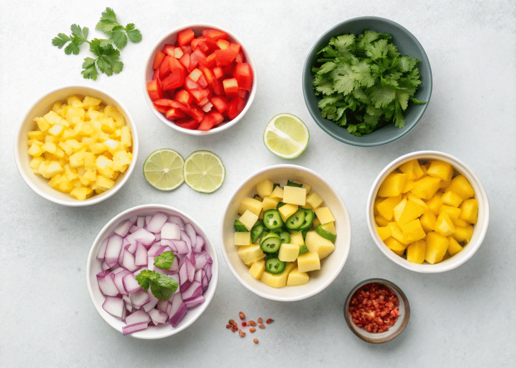 Pineapple Mango Salsa Ingredients Pineapple Mango Salsa: A Burst of Tropical Flavor in Every Bite