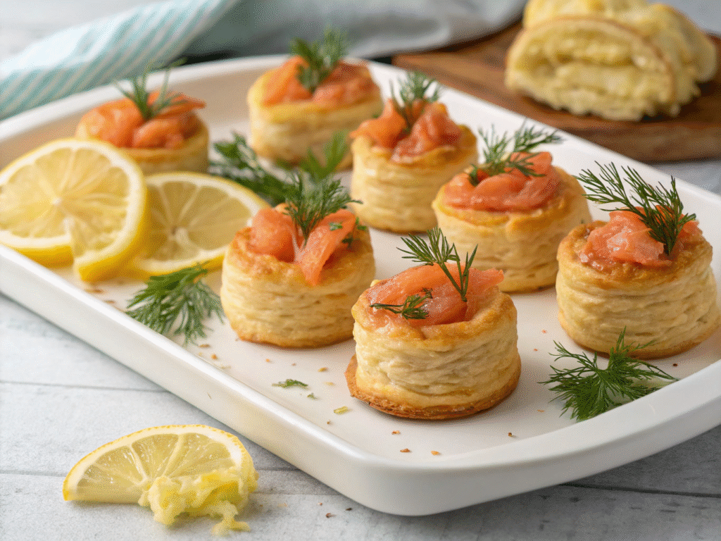 Smoked Salmon Puff Pastry Bites 4th of July Appetizer Ideas: Perfect Star-Spangled Snacks for Your Celebration