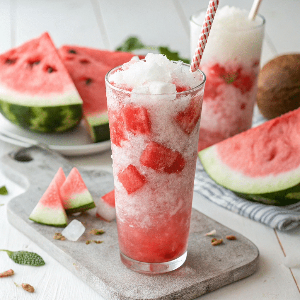 watermelon coconut slush Summer Drinks Recipes: Refreshing Ideas to Beat the Heat